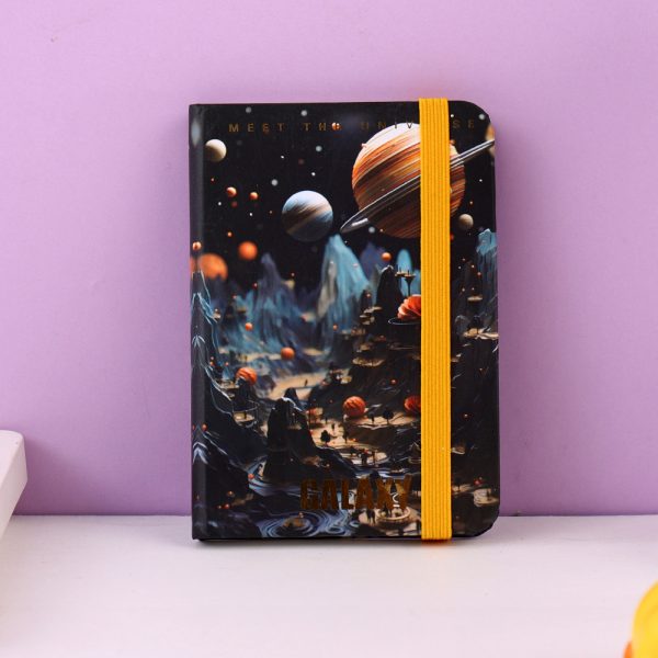 Blue Gold Universe Binding Hardcover Notebook A7 - Image 2