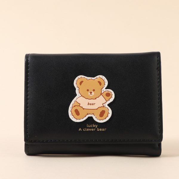 Lovely Brown Bear Trifold Purse for Women - Image 2