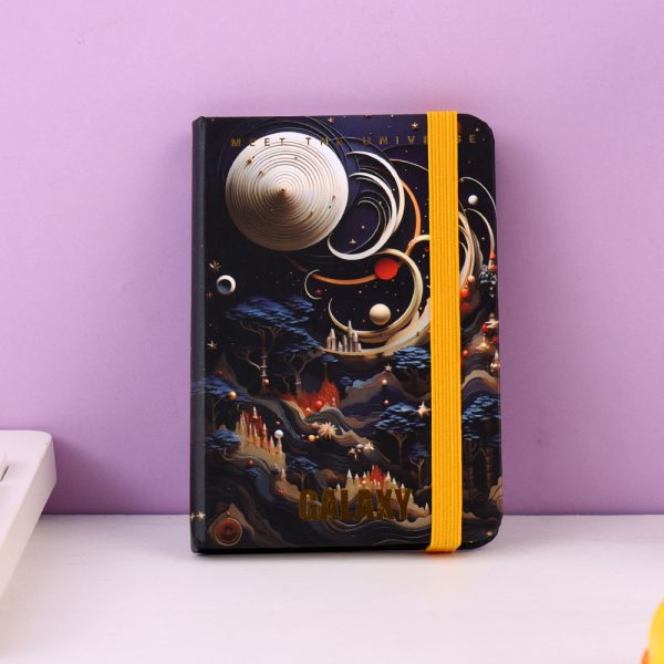 Blue Gold Universe Binding Hardcover Notebook A7 - Image 3