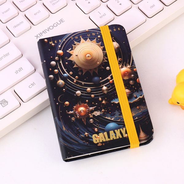 Blue Gold Universe Binding Hardcover Notebook A7 - Image 4