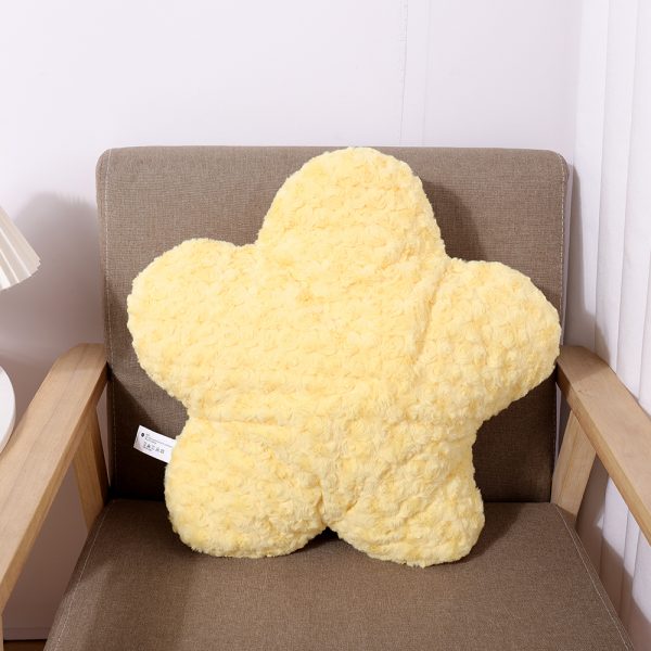 Rose Velvet Blush Star Throw Pillow (Yellow) - Image 2