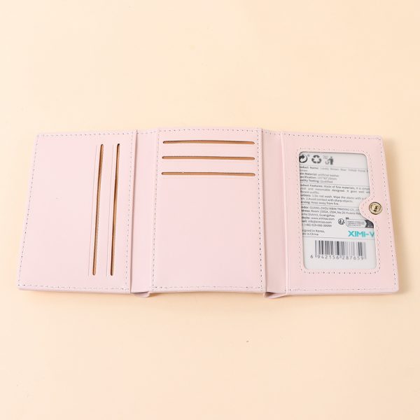 Lovely Brown Bear Trifold Purse for Women - Image 3