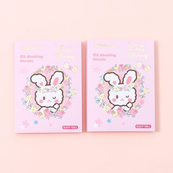 Garden Bunny Series Oil Blotting Sheets 100 Sheets *2 Packs (Pink) - Image 4
