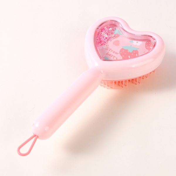 Fruit Collection Heart Glitter Hair Brush - Image 2