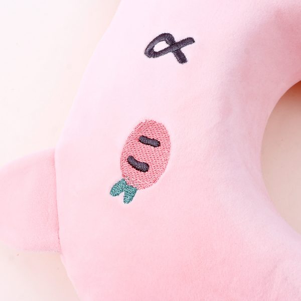 Peach Bunny Memory Foam U-Shaped Pillow (Pink) - Image 4
