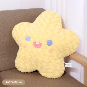 Rose Velvet Blush Star Throw Pillow (Yellow)