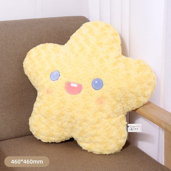 Rose Velvet Blush Star Throw Pillow (Yellow)
