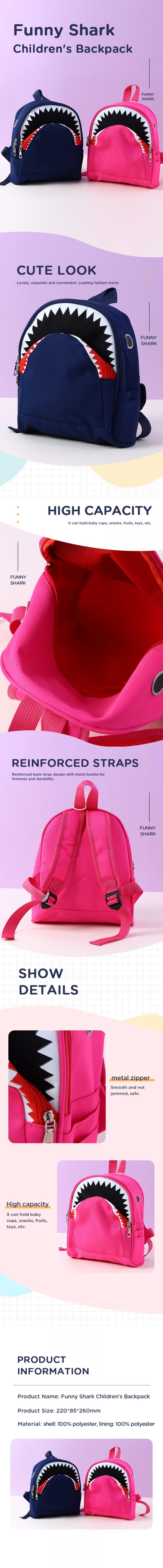 Funny Shark Children's Backpack - Image 2