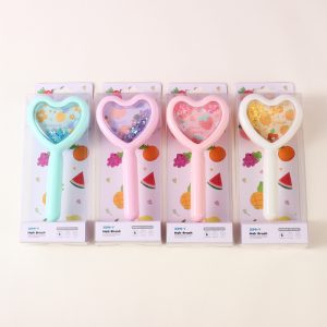 Fruit Collection Heart Glitter Hair Brush