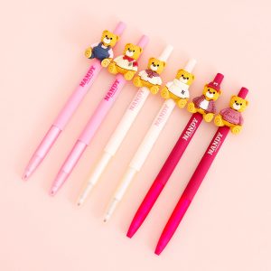 Strawberry Bear Retractable Pen Black 0.5mm
