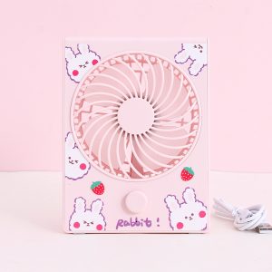Mini Bunny Knob Control Desktop Fan LT-S3181 (Pink)