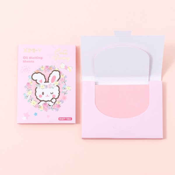 Garden Bunny Series Oil Blotting Sheets 100 Sheets *2 Packs (Pink)