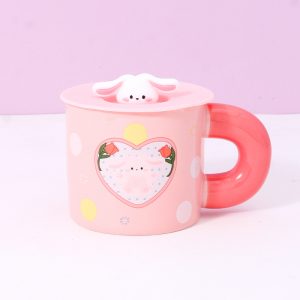 350ml/11.83fl.oz. Outing Diary Creative Ceramic Cup (Pink)