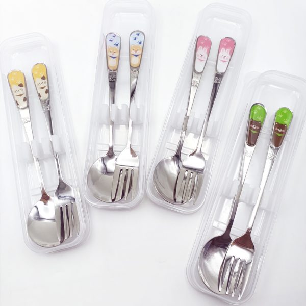 Lovely Scarf Animal Spoon & Fork Set