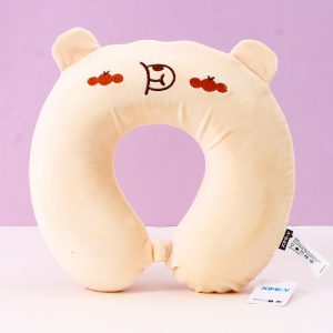 Orange Bear Memory Foam U-Shaped Pillow (Yellow)