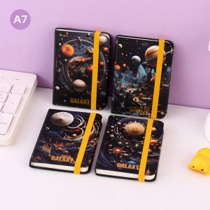 Blue Gold Universe Binding Hardcover Notebook A7