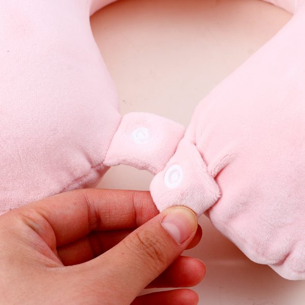 Peach Bunny Memory Foam U-Shaped Pillow (Pink) - Image 6