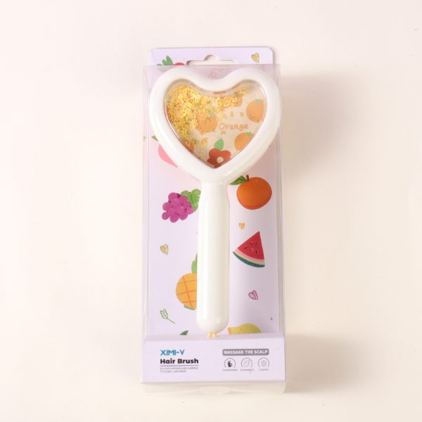 Fruit Collection Heart Glitter Hair Brush - Image 6