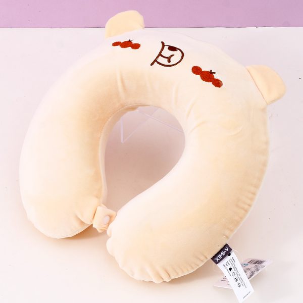 Orange Bear Memory Foam U-Shaped Pillow (Yellow) - Image 3