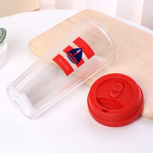 Marine Style Anti-Scald Double Wall Plastic Coffee Mug (Red)(520ml/17.5fl.oz.) (Copy) - Image 4