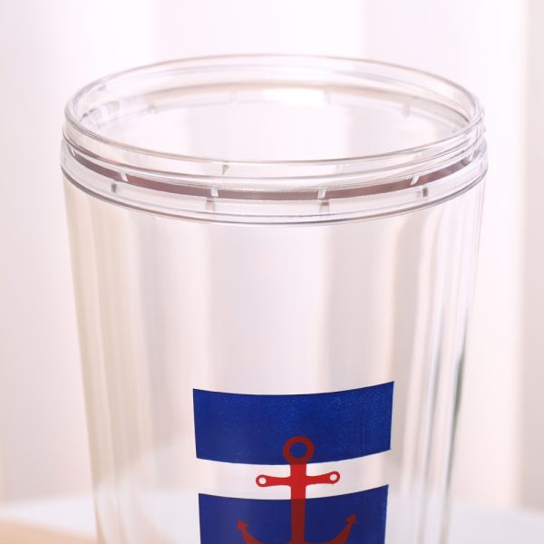 Marine Style Anti-Scald Double Wall Plastic Coffee Mug (Blue)(520ml/17.5fl.oz.) - Image 4