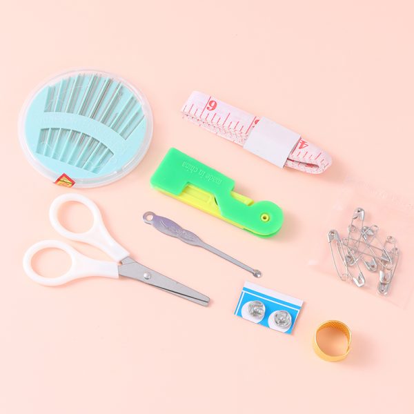 Portable Round Sewing Kit (White) - Image 5