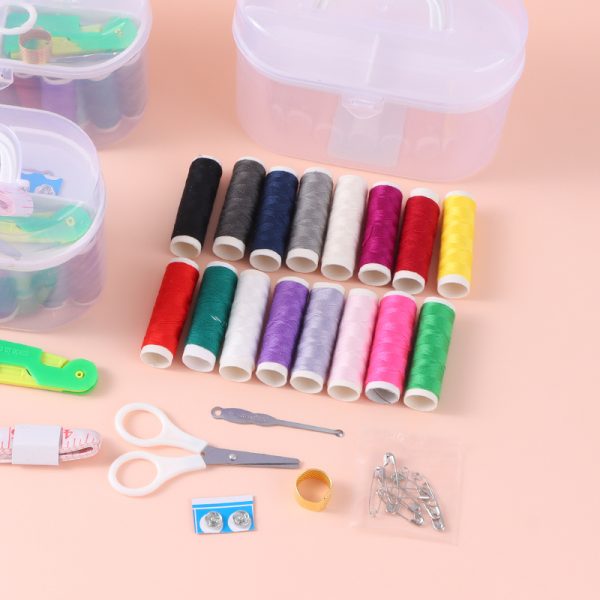 Portable Round Sewing Kit (White) - Image 4