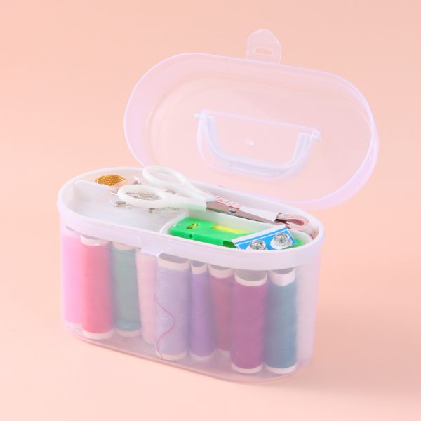 Portable Round Sewing Kit (White) - Image 3
