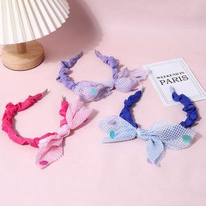 Glitter Bowknot Wrinkle Headband for Kids
