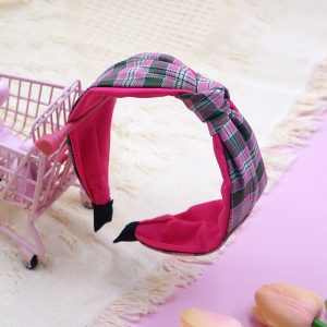 Rose Red Plaid Headband