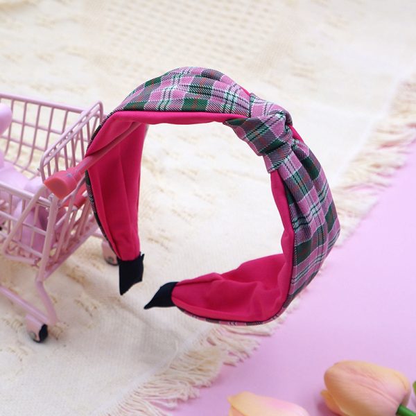 Rose Red Plaid Headband