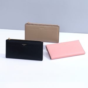 Simple Solid Color Gilding Long Ladies Purse