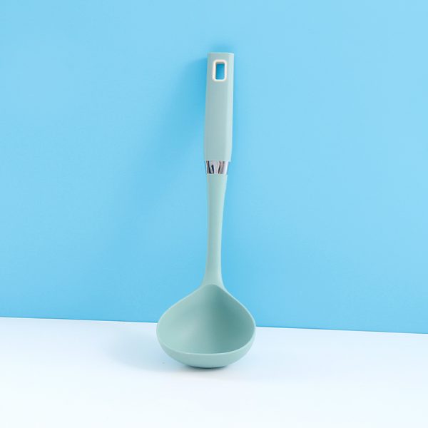 Electroplate Square Handle Soup Ladle(Cream Green)