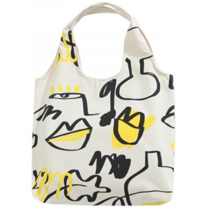 Painting Shopping Canvas Bag(Khaki)