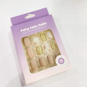Fairy Fake Nails-12 Count(Nude Milk Tea)