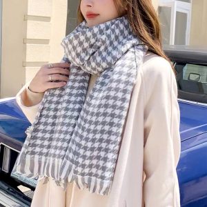 Classic Houndstooth A/W Scarf(Light Gray)