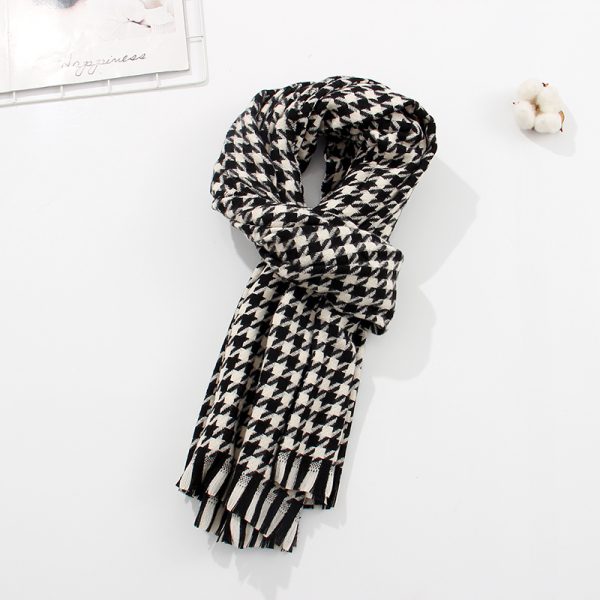 Classic Houndstooth A/W Scarf(Black)