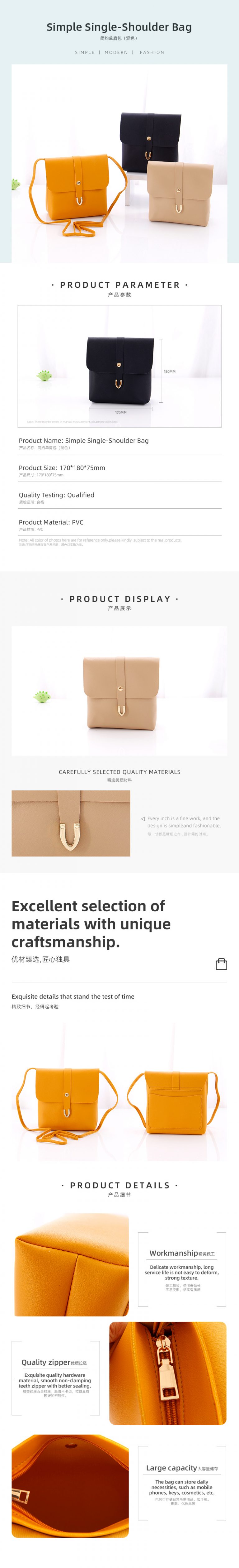 Simple Single-Shoulder Bag - Image 2