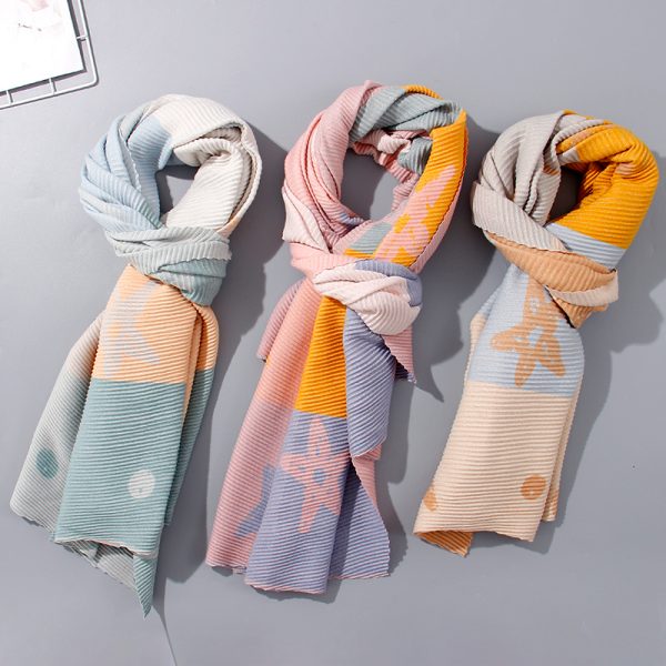 Stars Contrast Color A/W Scarf