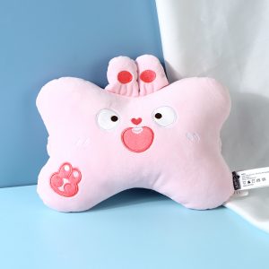 Happy Bunny PP Foam Bone Shaped Pillow (Pink)