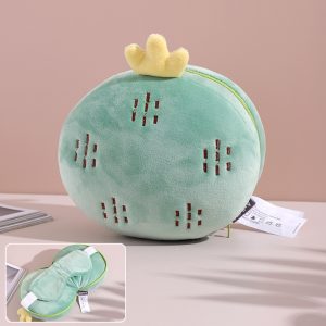 Cactus Eye Mask & Bone Shaped Pillow 2-in-1 Set (Green)