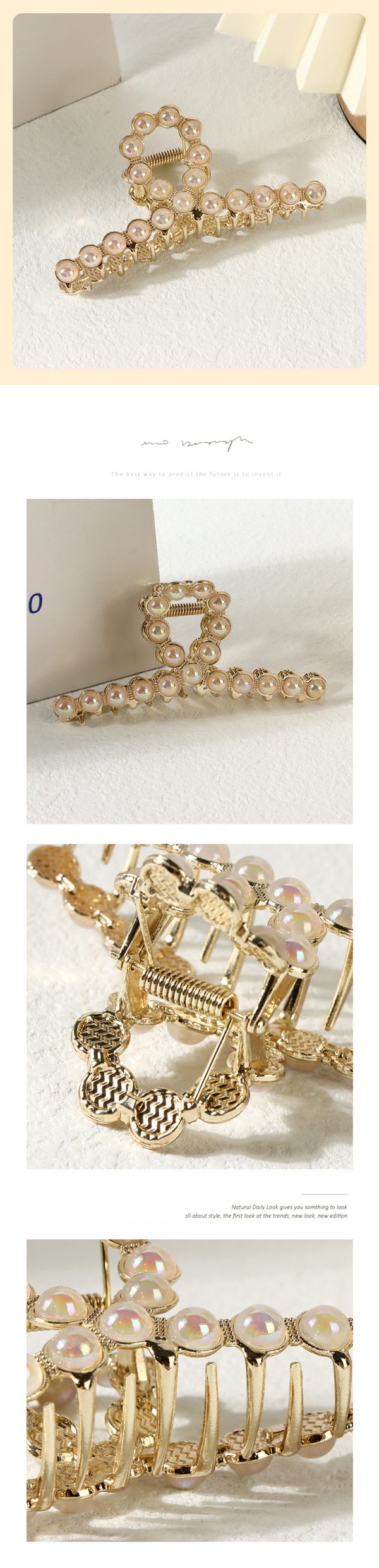 Colorful Beads Alloy Claw Clips #2 - Image 2