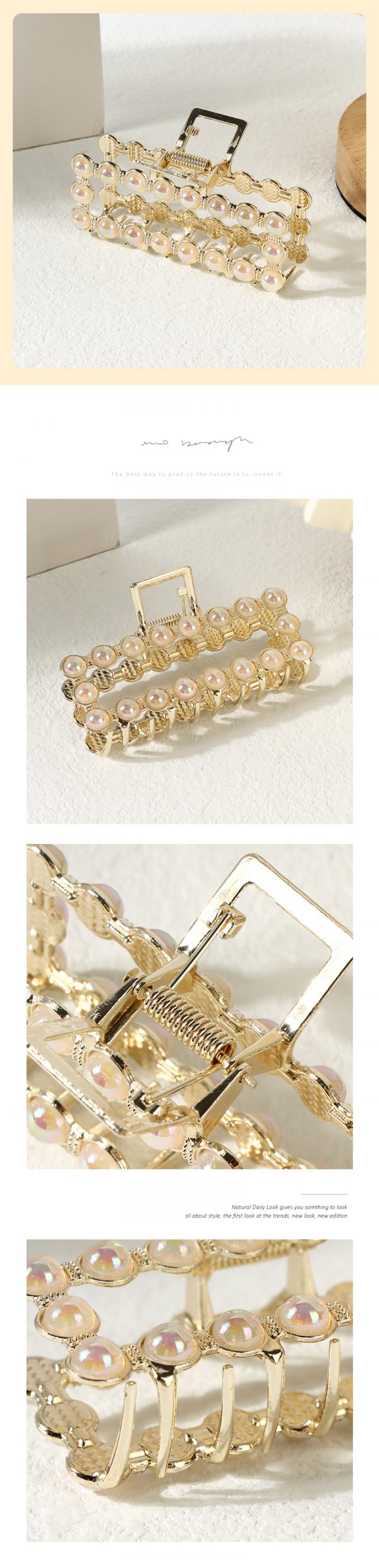 Colorful Beads Alloy Claw Clips #3 - Image 2