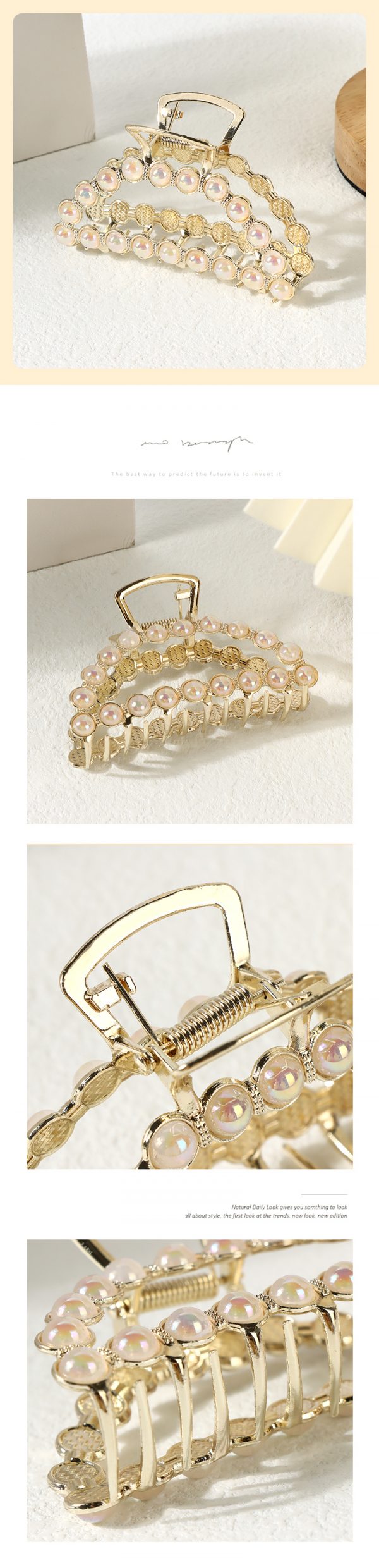 Colorful Beads Alloy Claw Clips #4 - Image 2