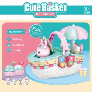 Cute Bunny Basket Toy (Electric/Universal Wheel/Lighting and Music)