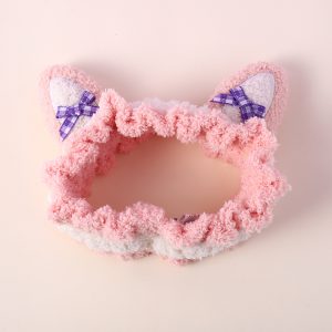 Fox Ear Bowknot Hair-Drying Band (Pink)