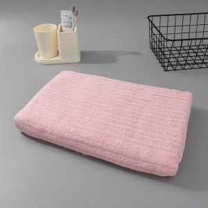 Simple Style Solid Color Cotton Bath Wrap Towel (Pink)