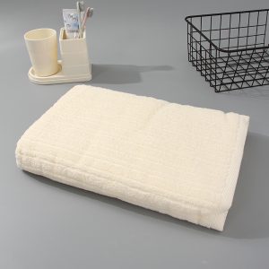 Simple Style Solid Color Cotton Bath Wrap Towel (White)