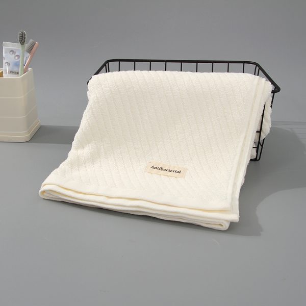 Mugwort Anti-Bacterial Ribbed Bath Wrap Towel (White)