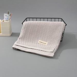 Mugwort Anti-Bacterial Ribbed Bath Wrap Towel (Gray)